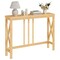 Narrow Wicker Console Table with Sturdy X-Brace, Modern Accent Table